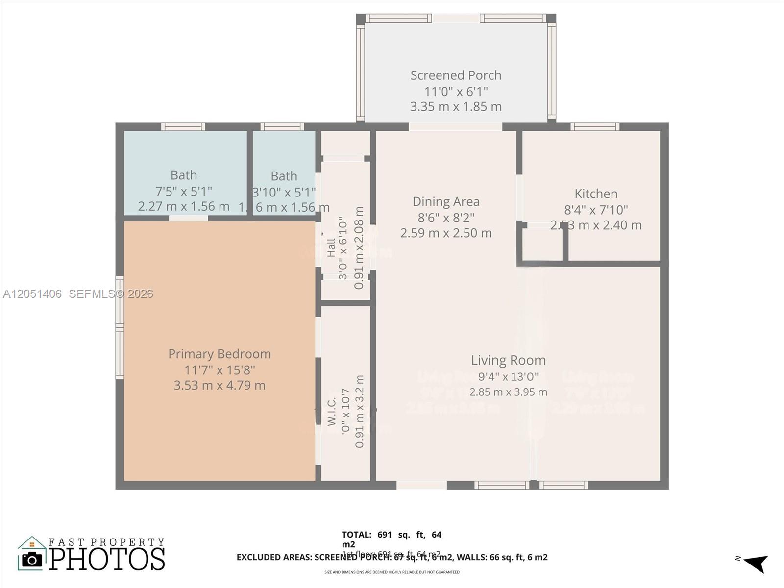 Spacious One Bedroom Floor Plan