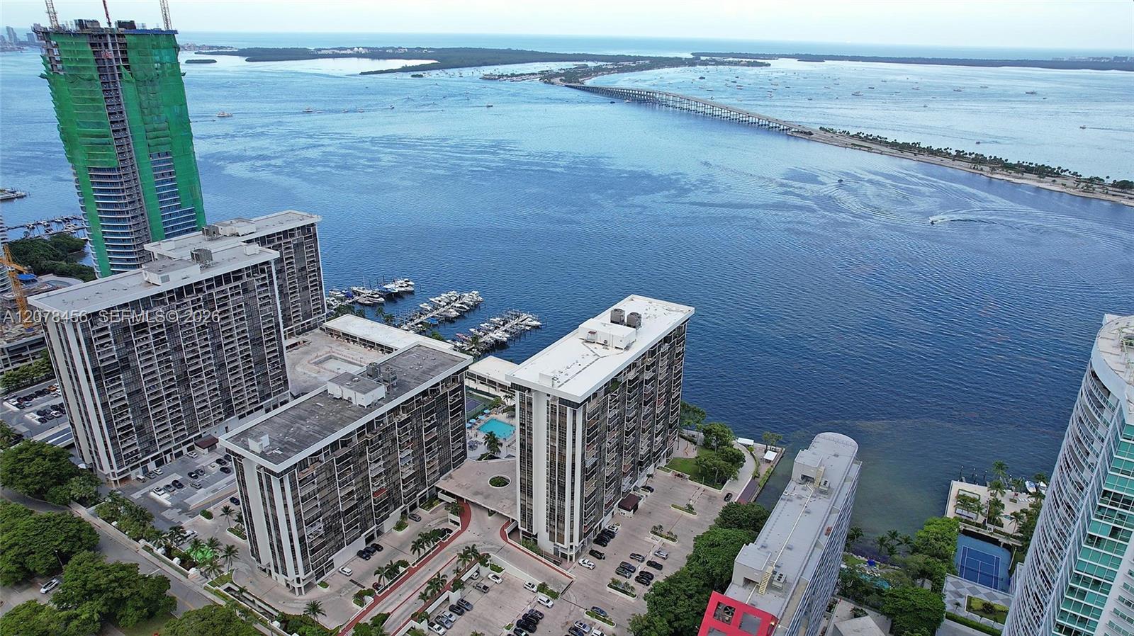 Biscayne bay and High Rise Buildings in South Brickell