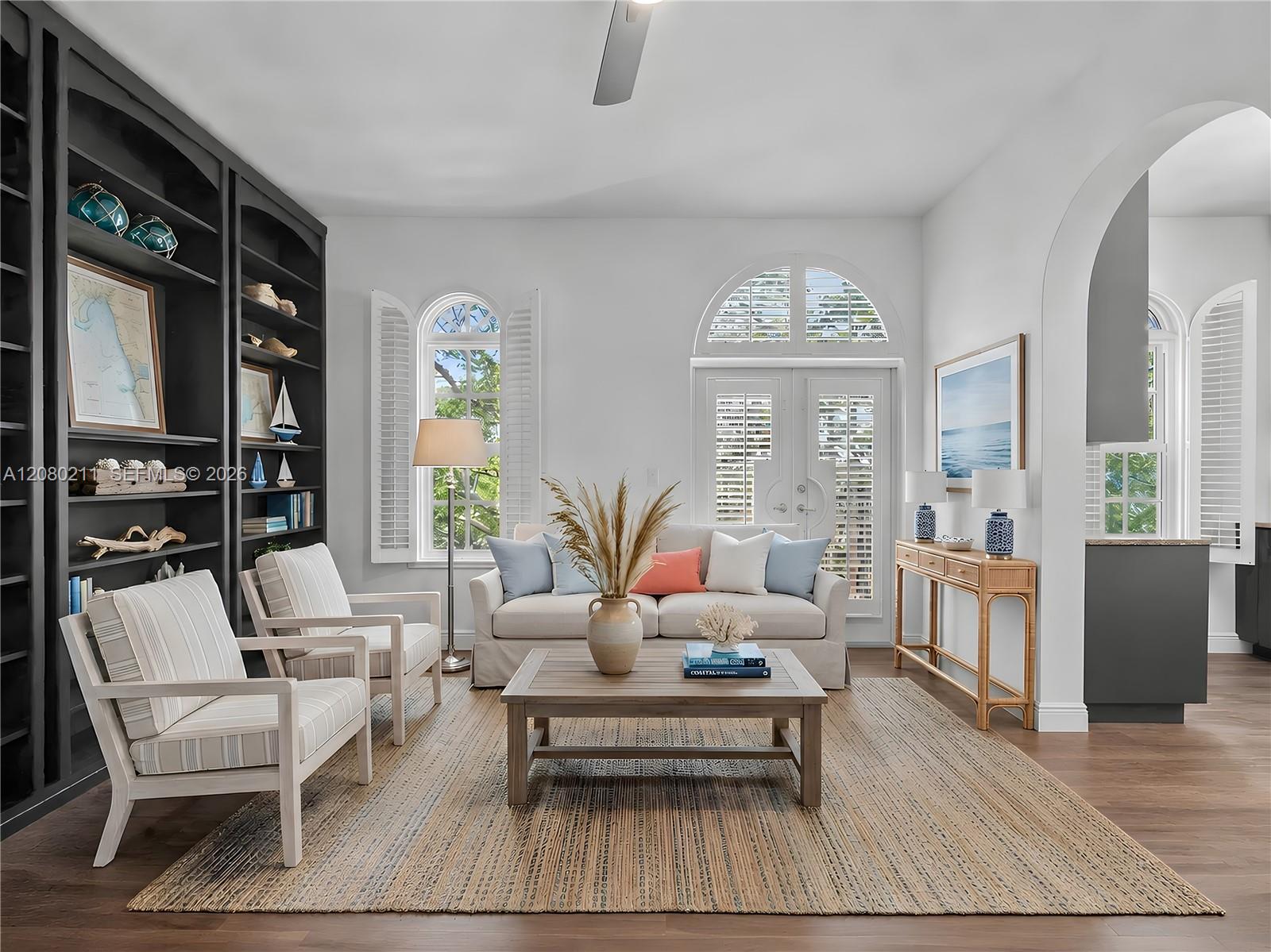 Virtually staged living room