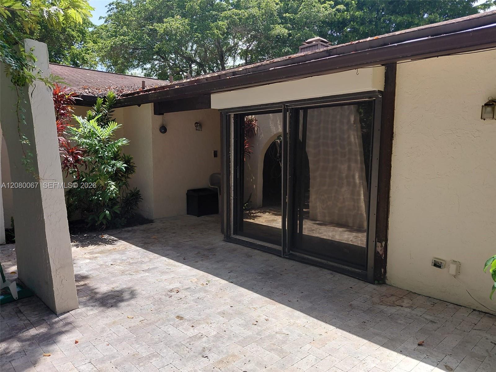 The 2-glass doors is a huge living room.