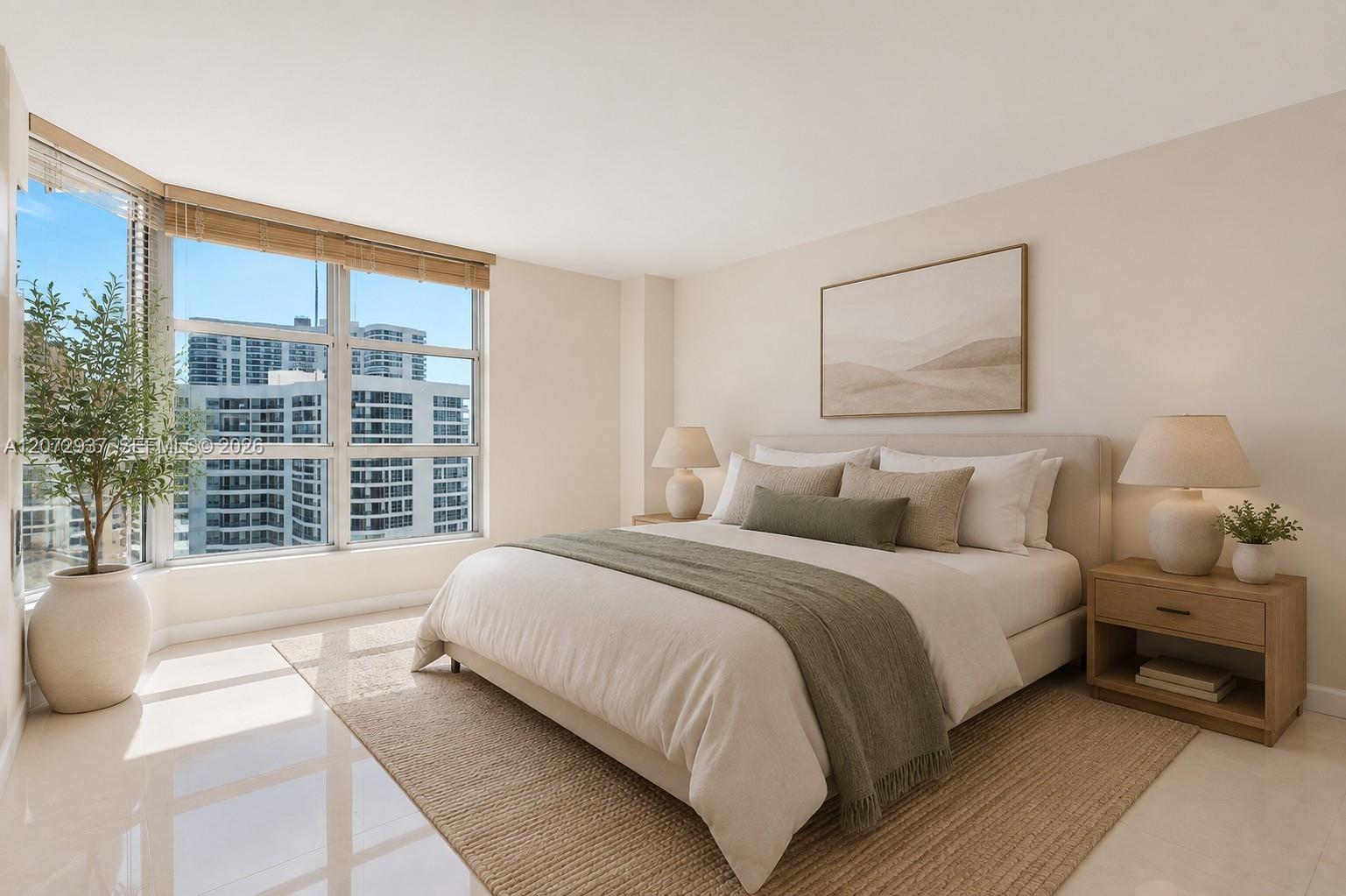 Virtually Staged Master Bedroom