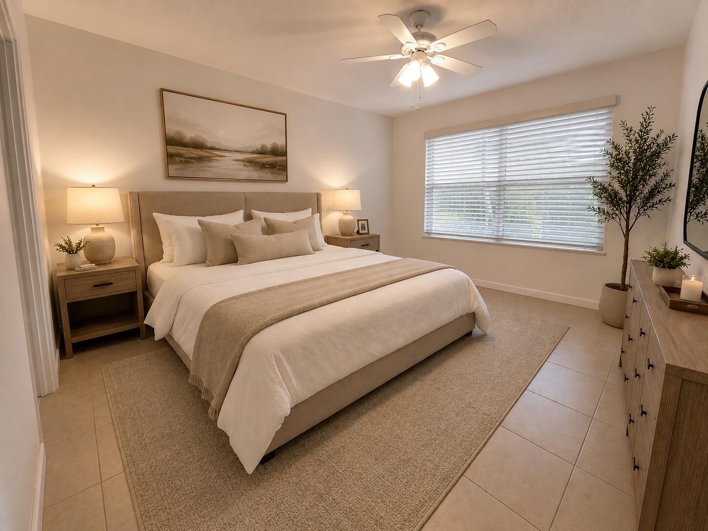 Virtually Staged Master Bedroom