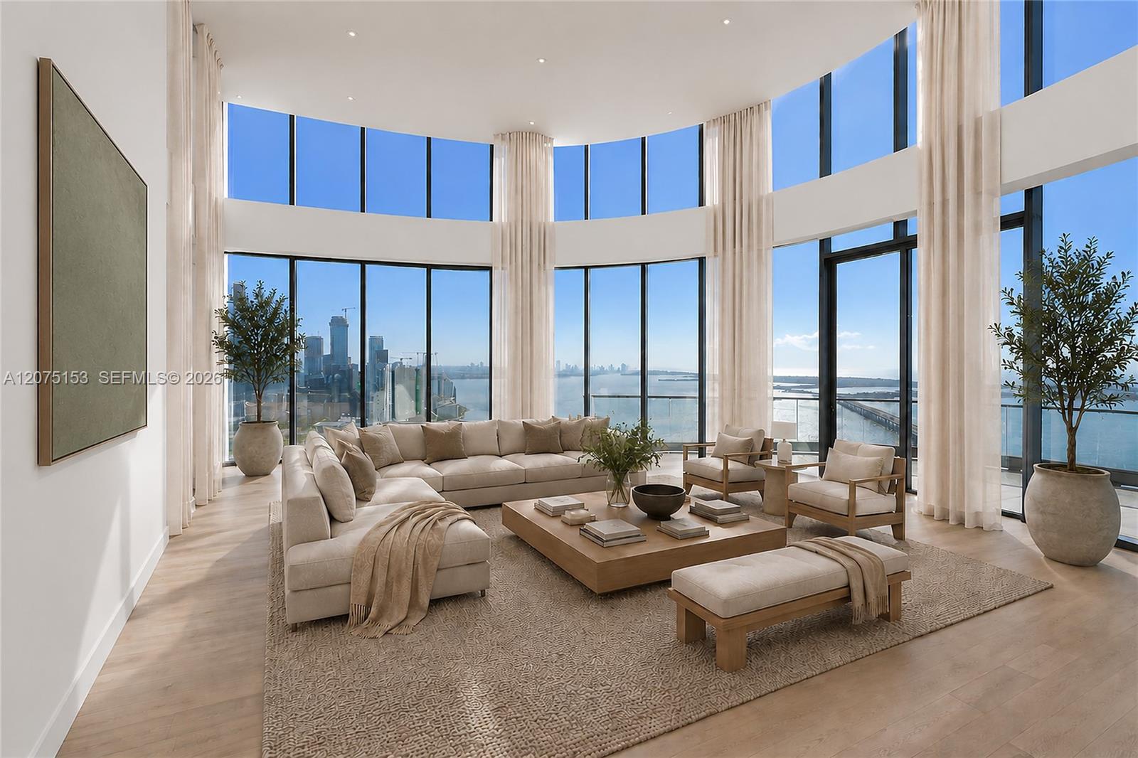 Great Room. UNA Residences Brickell. One or more photos have been virtually staged.