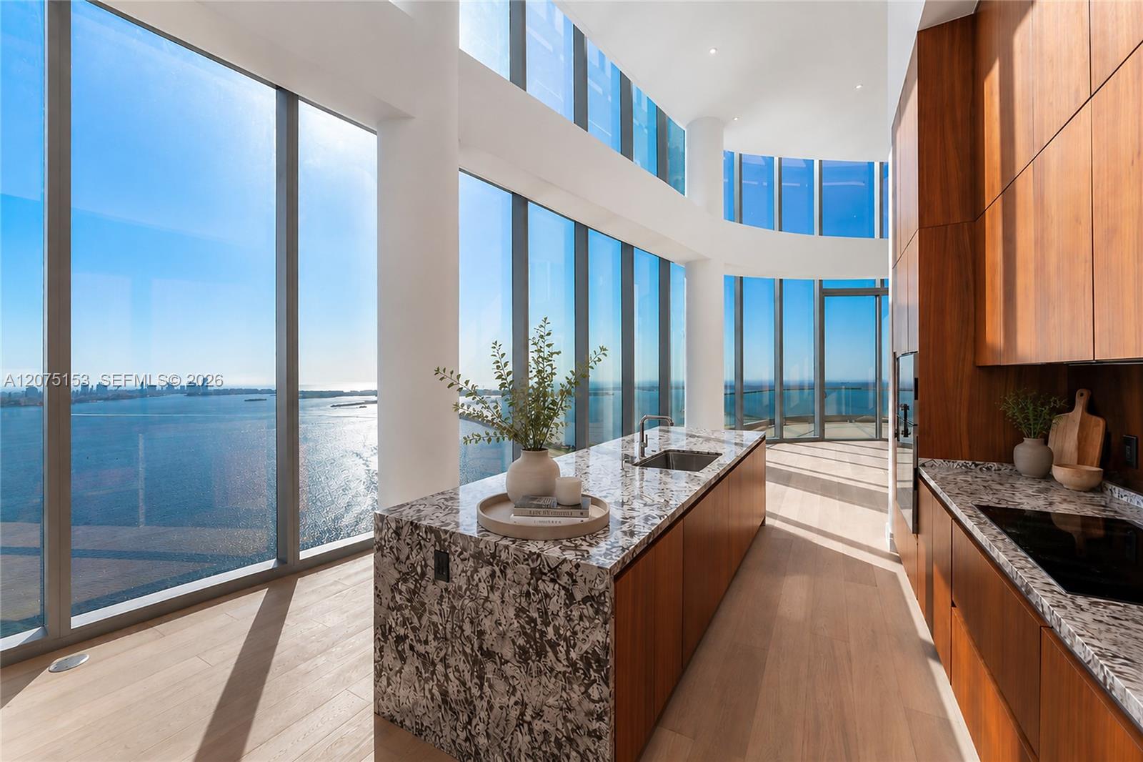 Kitchen. UNA Residences Brickell. One or more photos have been virtually staged.