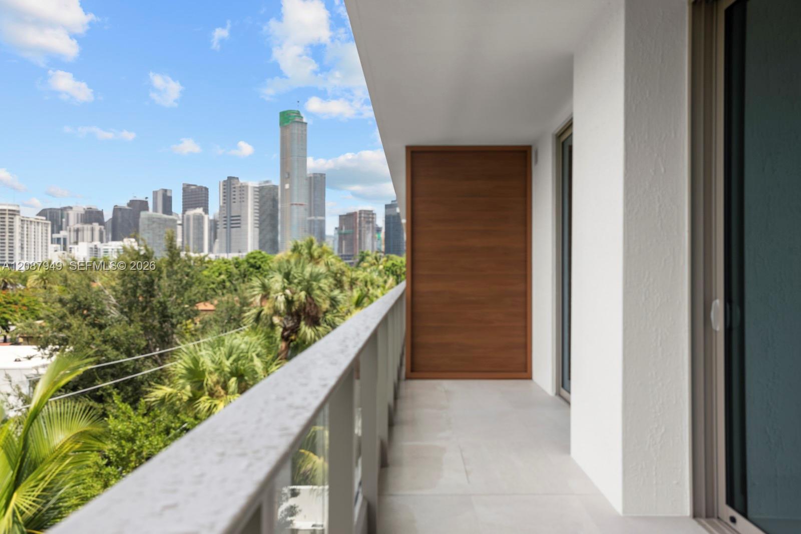 Balcony with views of Brickell skyline