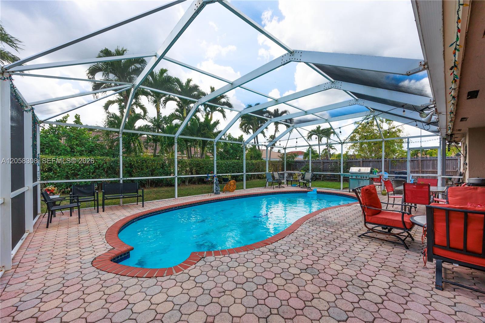 Screened pool.