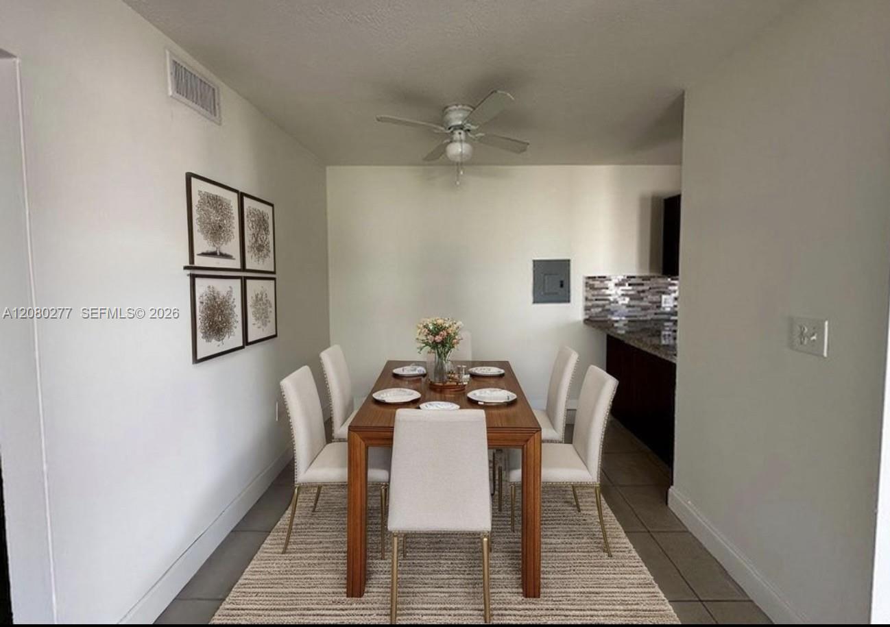 Dining area staged