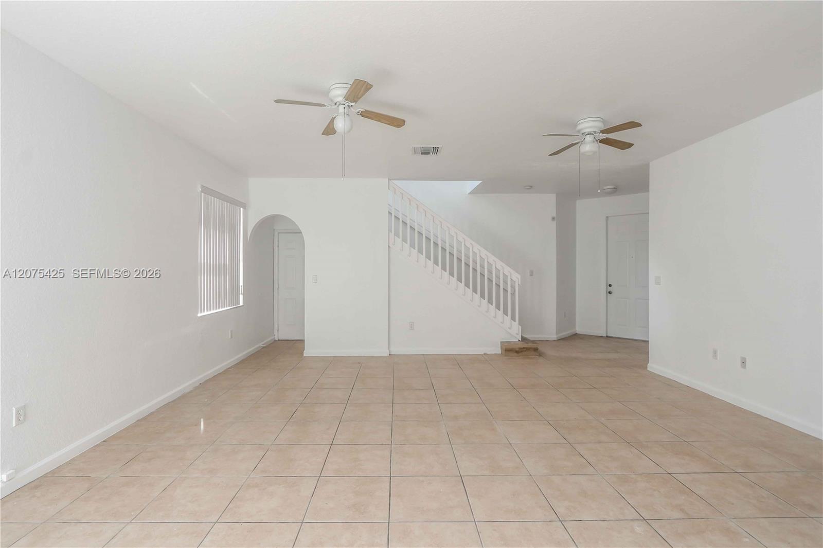 Bright and open living room area.