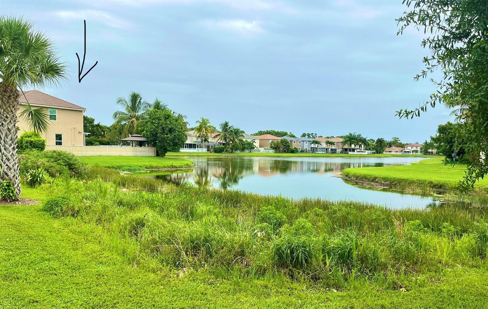 side of house and lake