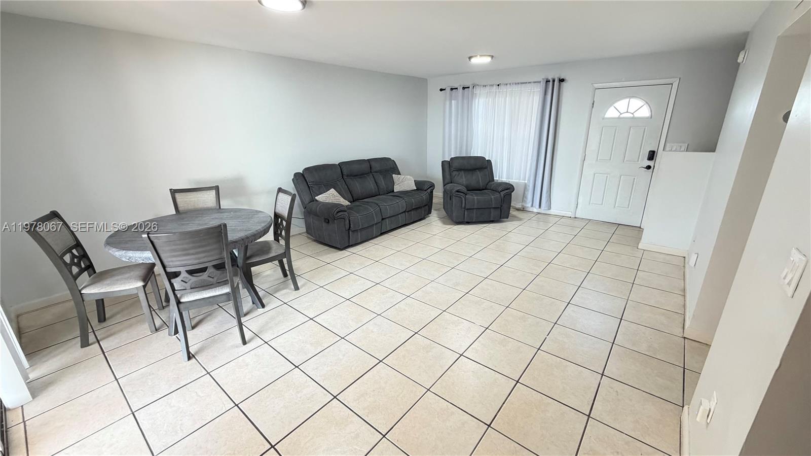 Living room and dining room