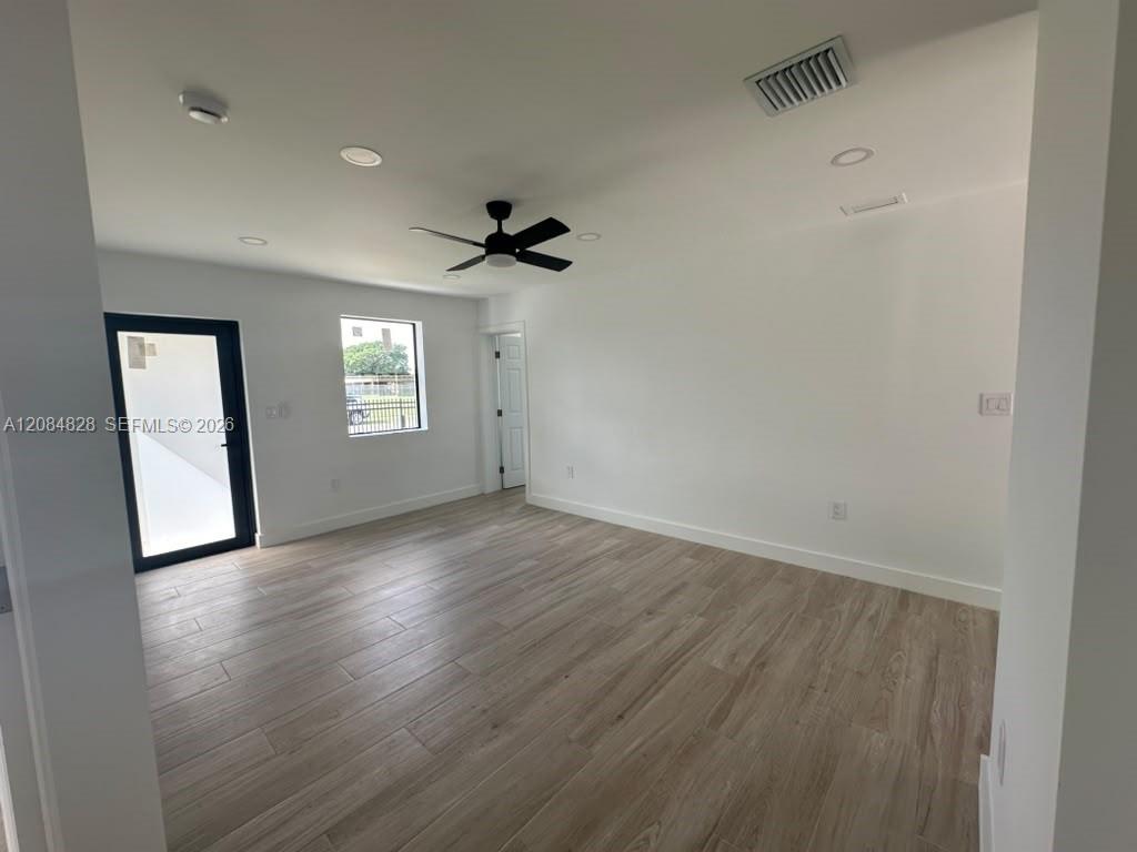 Living area with front door