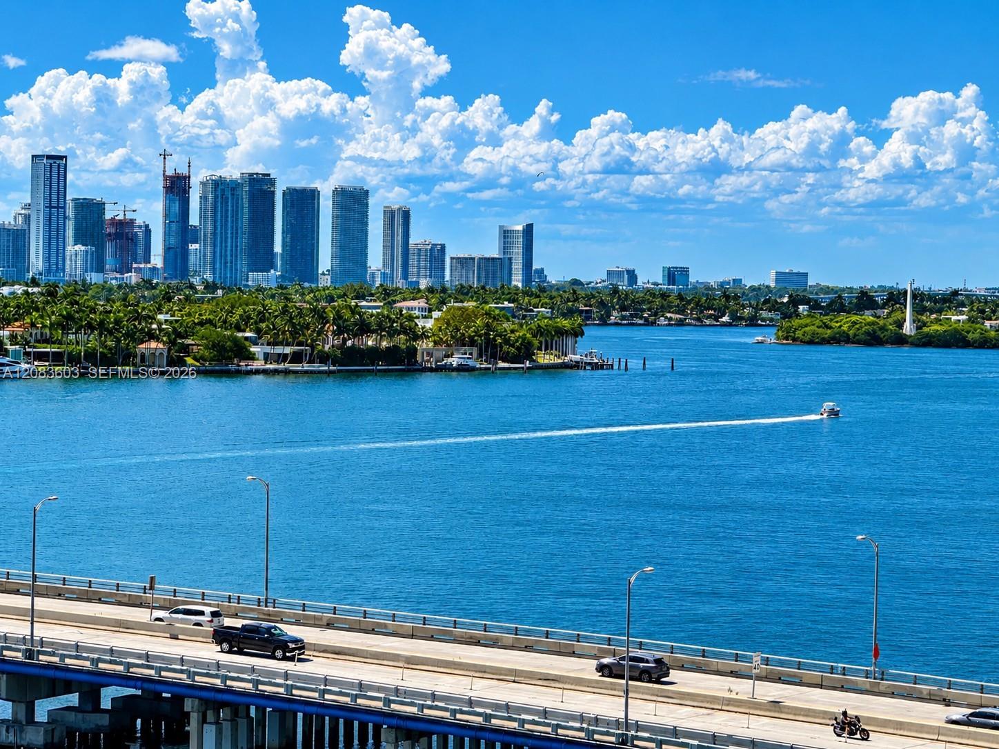 Looking a little further north, toward Edgewater's skyline and the Collins monument in Biscayne Bay.