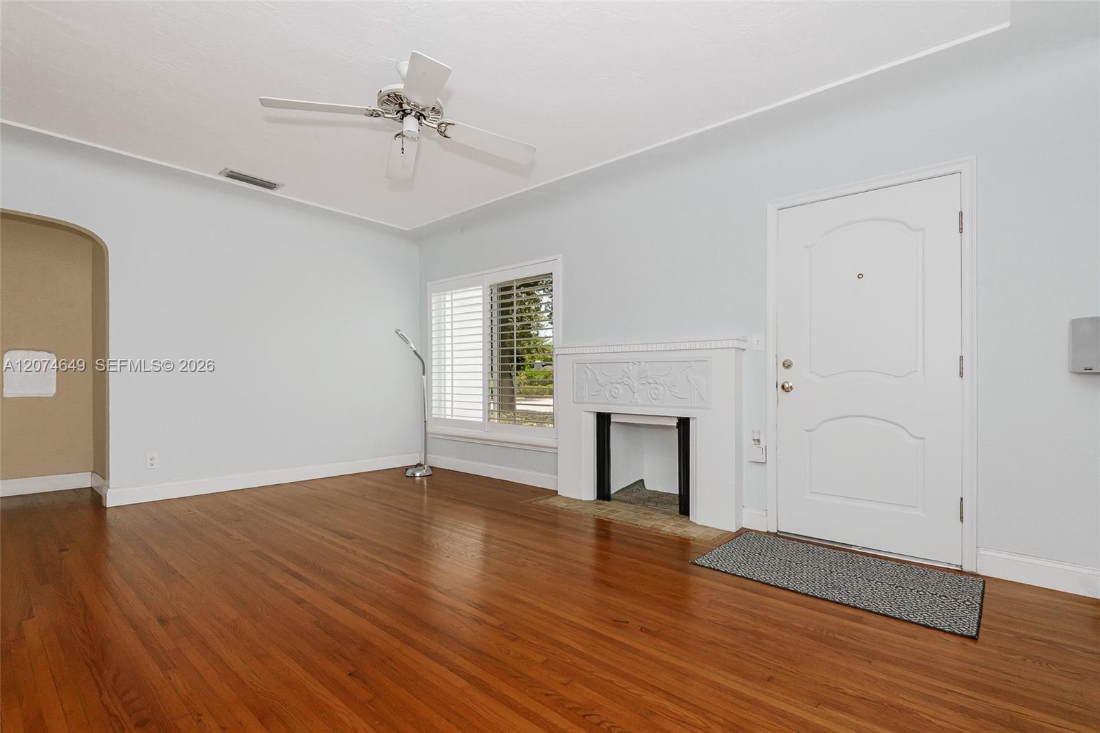 Beautiful wood floors greet you as you enter the living room.